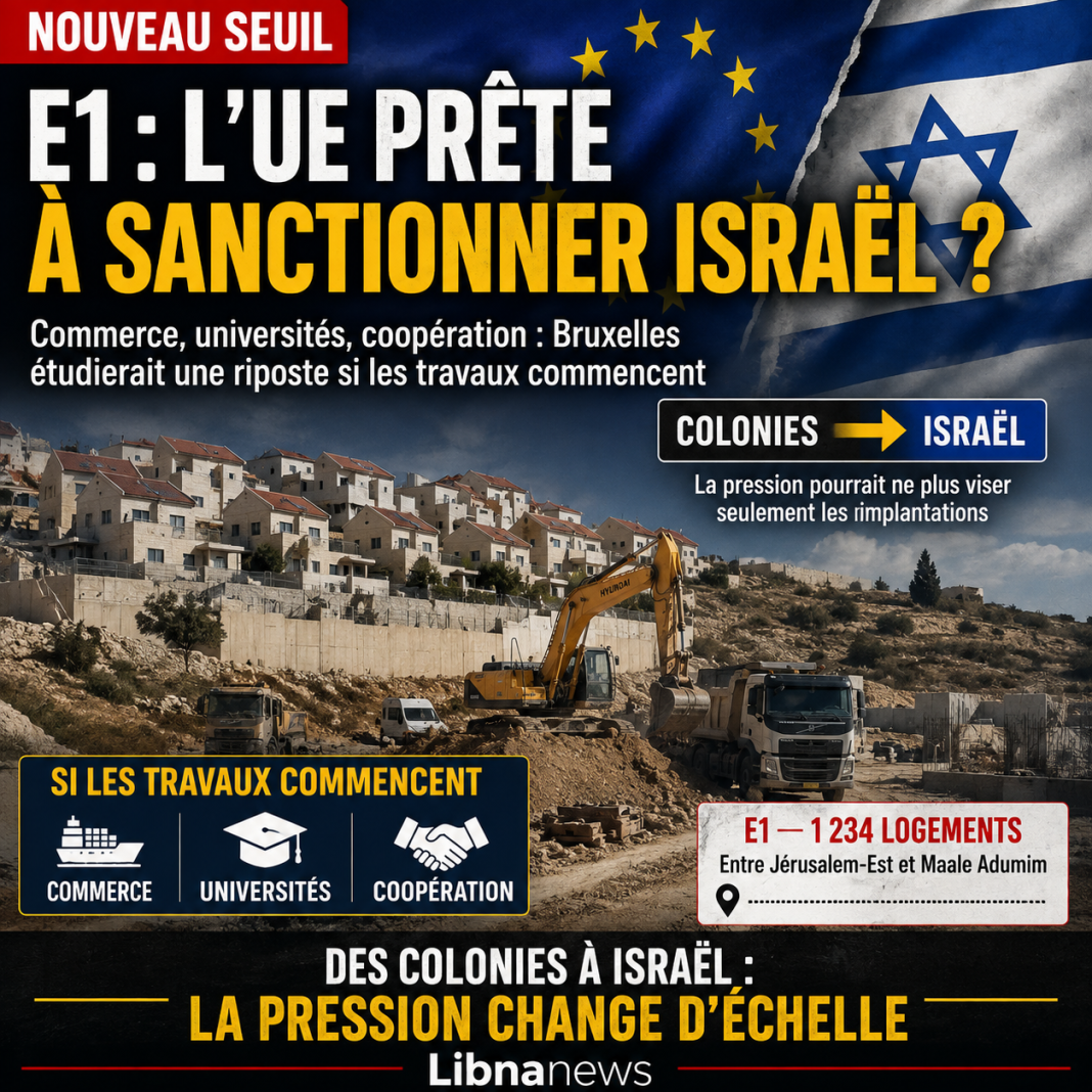 E1 : l’UE préparerait des sanctions contre Israël