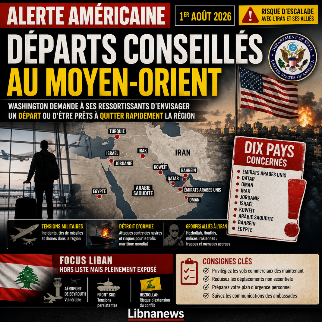U.S. Alert: Recommended departures to the Middle East in the face of the risk of renewed fighting with Iran