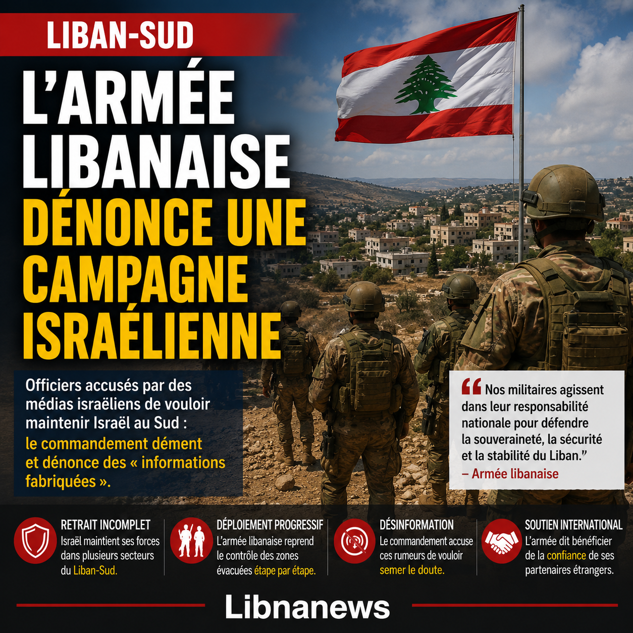 Liban : l’armée dénonce une campagne israélienne