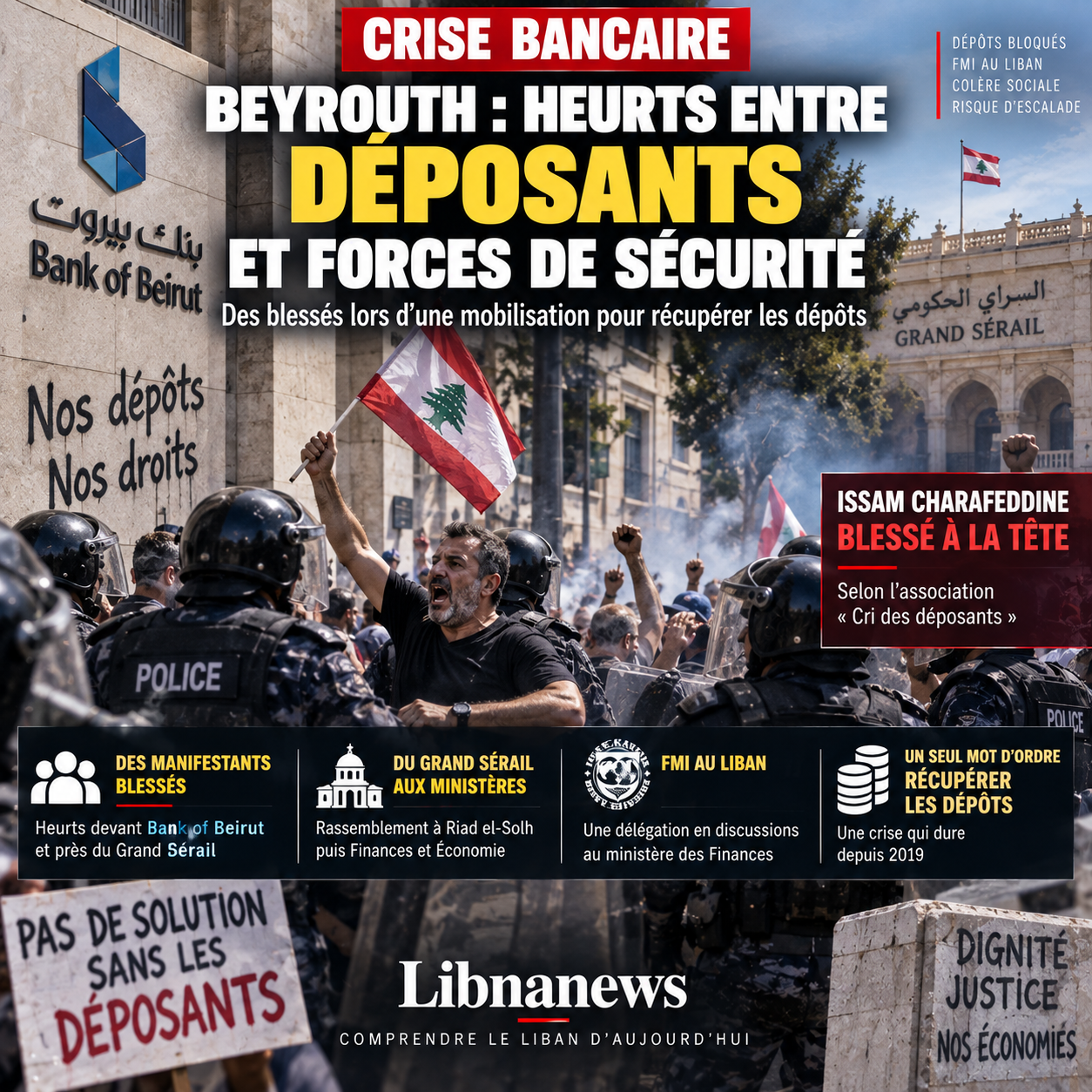 Beirut: scontri tra depositanti e forze di sicurezza