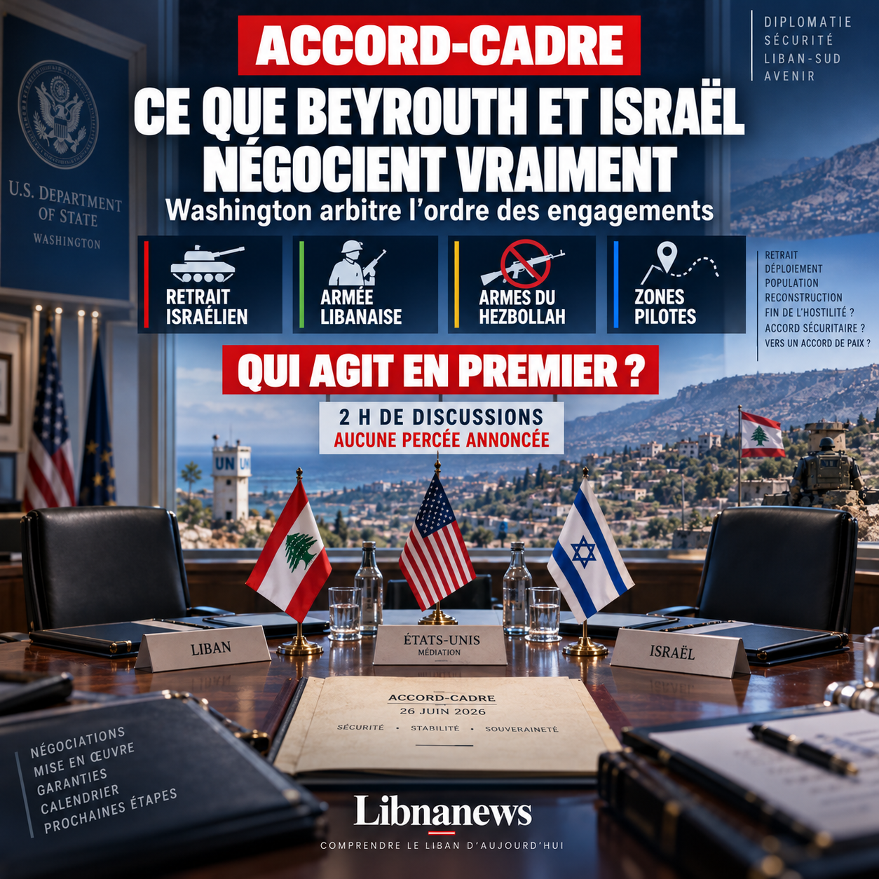 L’accord-cadre sous la loupe : ce que le Liban et Israël négocient réellement derrière les réunions de Washington