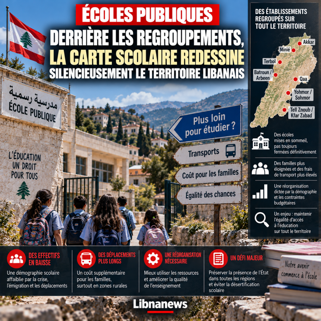 Écoles publiques : derrière les regroupements, la carte scolaire redessine silencieusement le territoire libanais