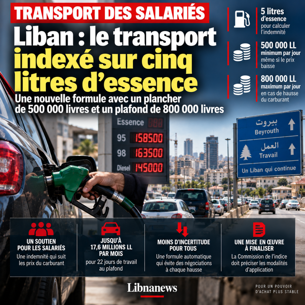 Liban : le transport indexé sur cinq litres d’essence