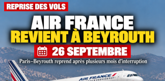 Air France reprend ses vols vers le Liban le 26 septembre