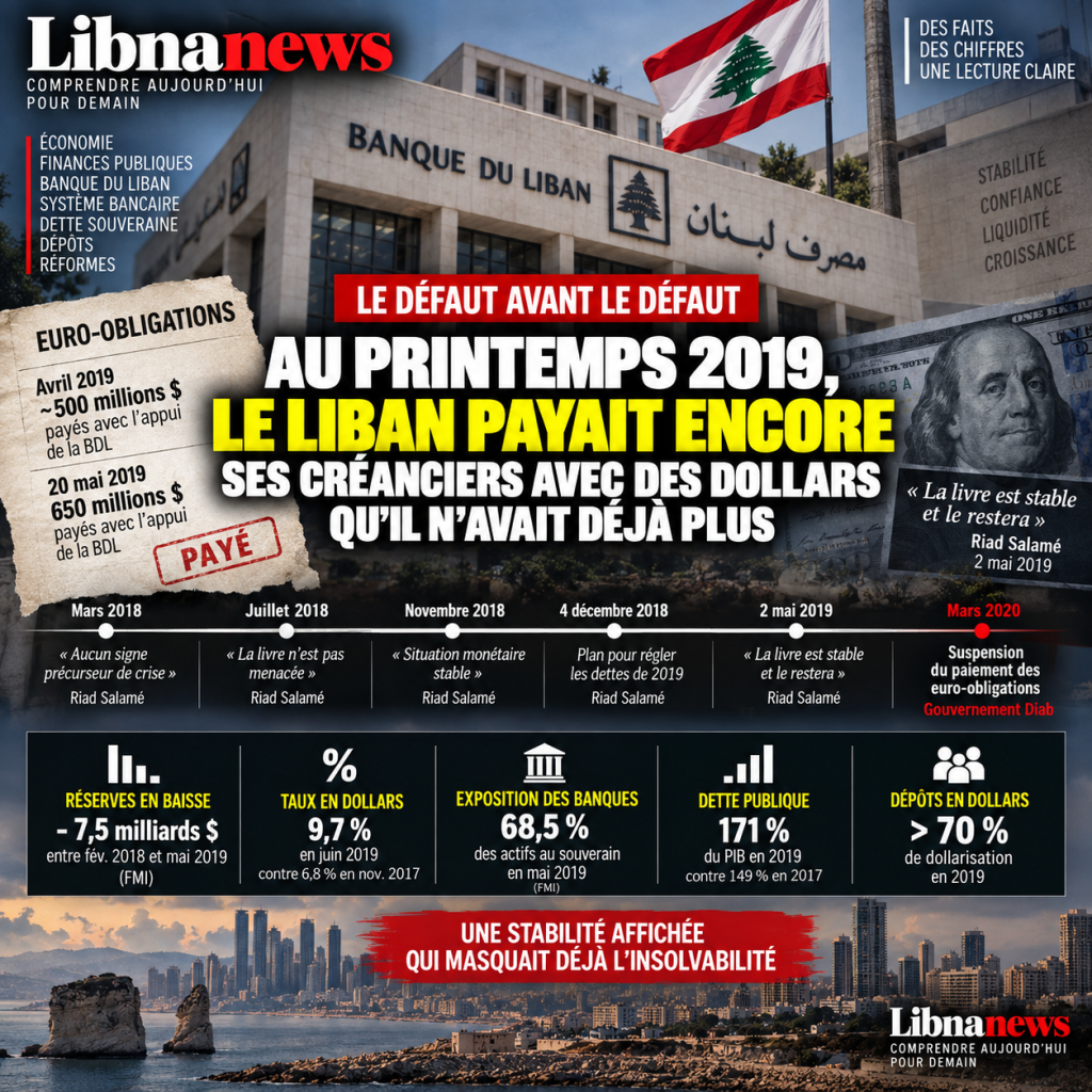 Le défaut avant le défaut : au printemps 2019, le Liban payait encore ses créanciers avec des dollars qu’il n’avait déjà plus