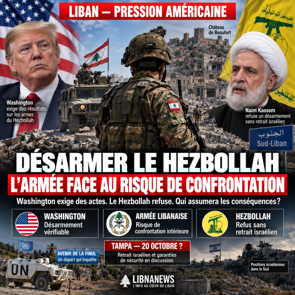 L’armée libanaise sous pression américaine : Washington veut désarmer le Hezbollah, mais qui assumera le risque d’une confrontation intérieure ?