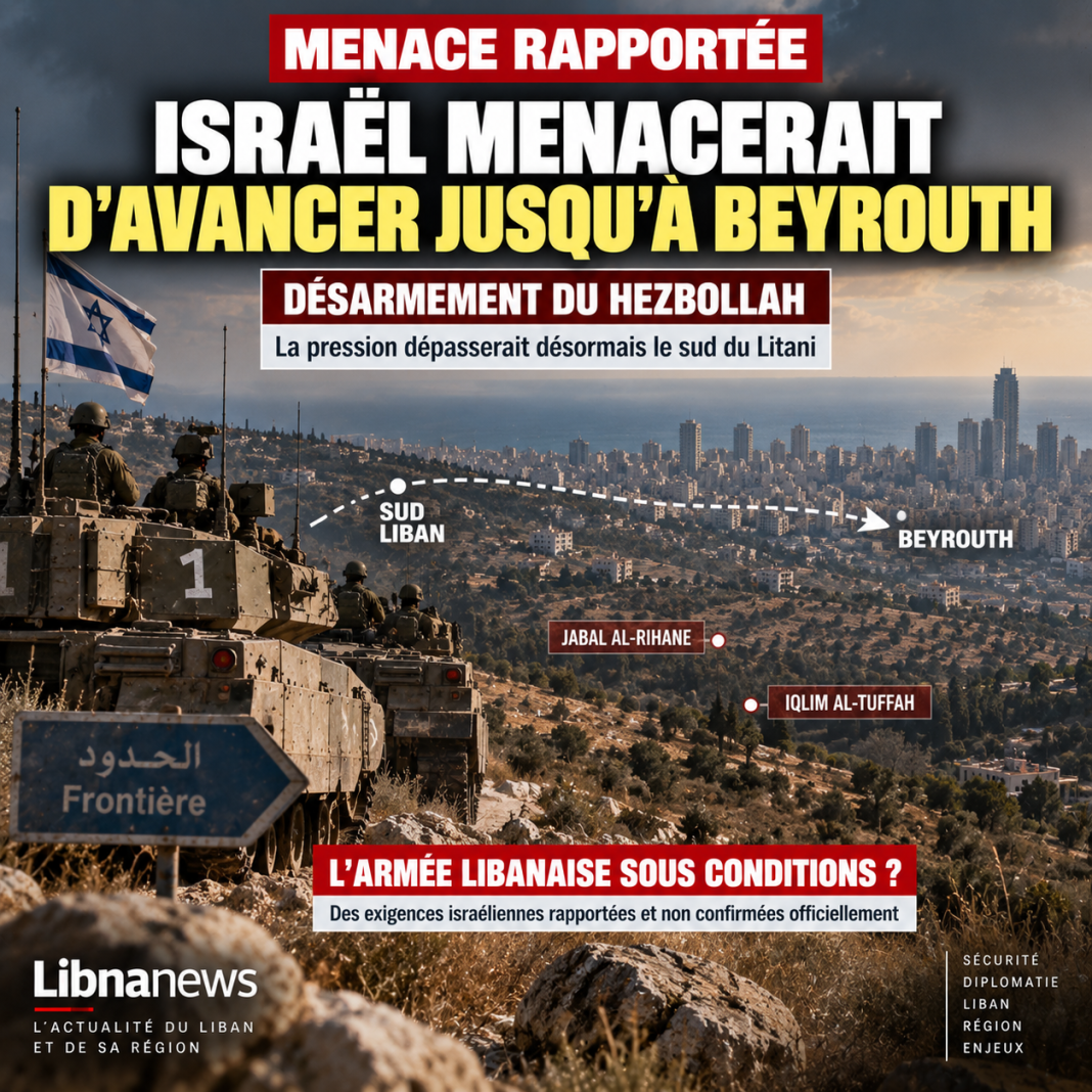 Israël menacerait d’avancer jusqu’à Beyrouth