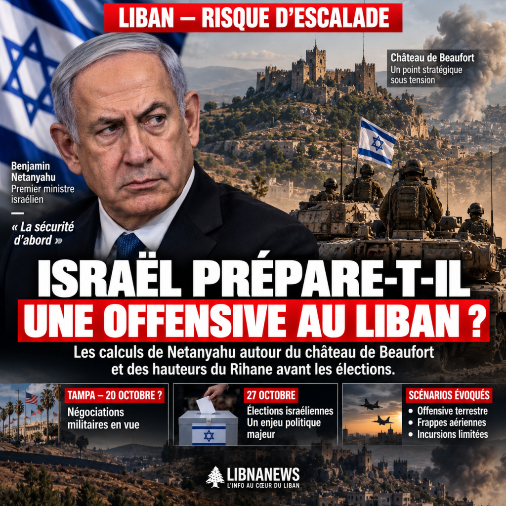 Israël prépare-t-il une offensive au Liban avant les élections ? Les calculs de Netanyahu autour du château de Beaufort et des hauteurs du Rihane