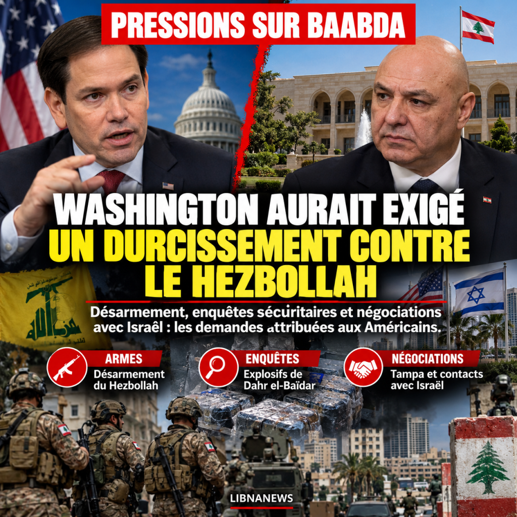 Washington met Baabda sous pression : les demandes de Rubio, les interventions du renseignement américain et le risque d’un affrontement avec le Hezbollah